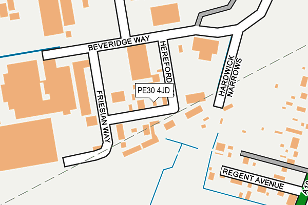 PE30 4JD map - OS OpenMap – Local (Ordnance Survey)