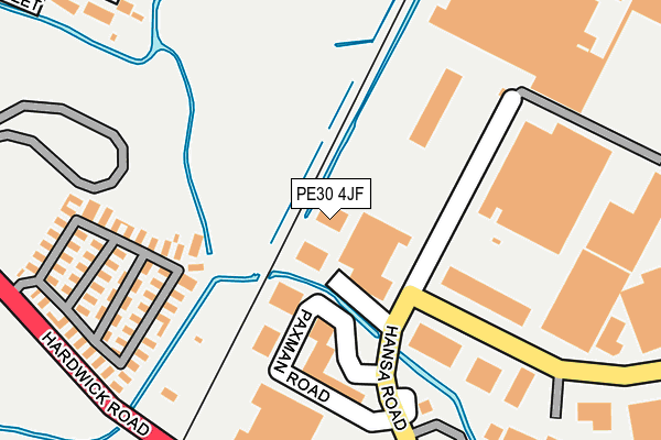 PE30 4JF map - OS OpenMap – Local (Ordnance Survey)