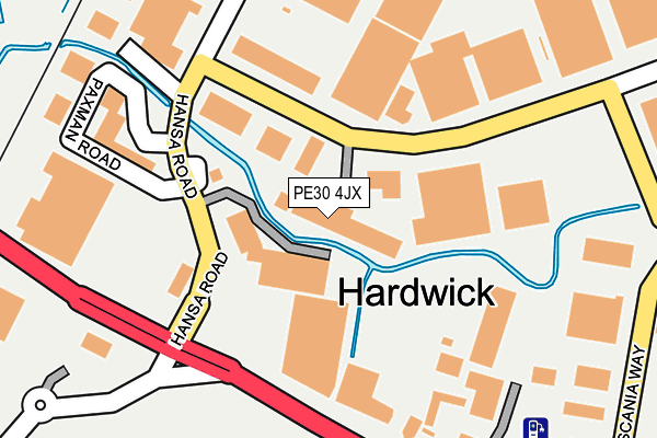 PE30 4JX map - OS OpenMap – Local (Ordnance Survey)