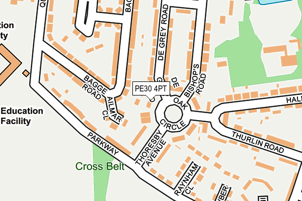 PE30 4PT map - OS OpenMap – Local (Ordnance Survey)