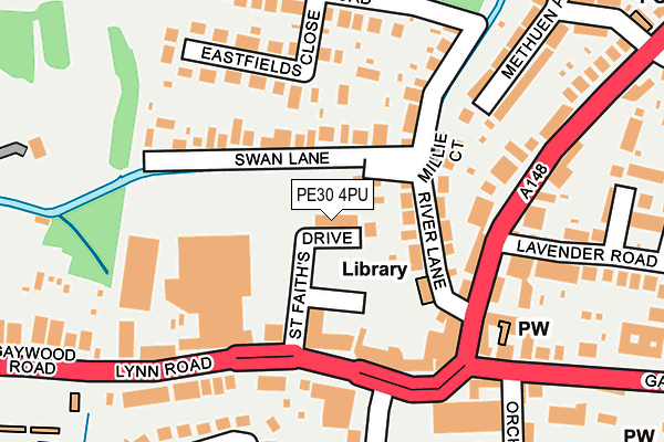 PE30 4PU map - OS OpenMap – Local (Ordnance Survey)