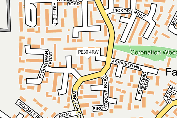 PE30 4RW map - OS OpenMap – Local (Ordnance Survey)