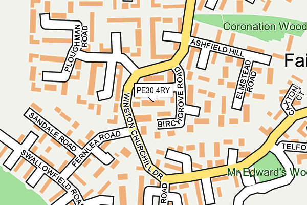 PE30 4RY map - OS OpenMap – Local (Ordnance Survey)