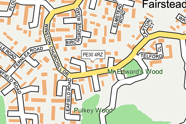 PE30 4RZ map - OS OpenMap – Local (Ordnance Survey)