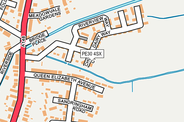 PE30 4SX map - OS OpenMap – Local (Ordnance Survey)