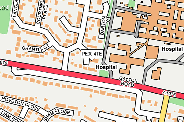PE30 4TE map - OS OpenMap – Local (Ordnance Survey)