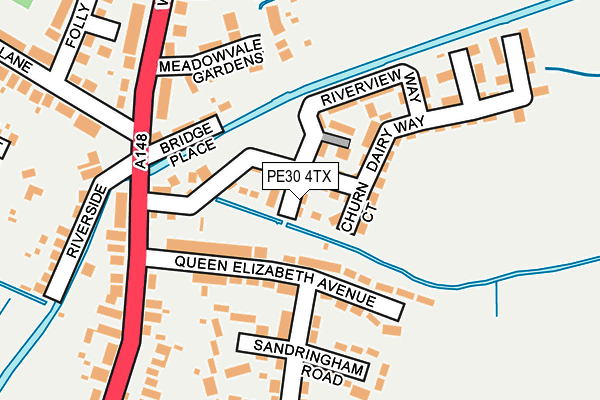 PE30 4TX map - OS OpenMap – Local (Ordnance Survey)