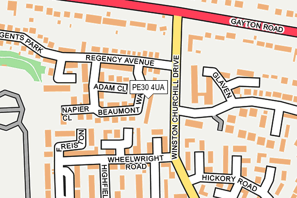 PE30 4UA map - OS OpenMap – Local (Ordnance Survey)