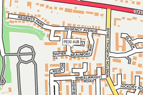 PE30 4UB map - OS OpenMap – Local (Ordnance Survey)