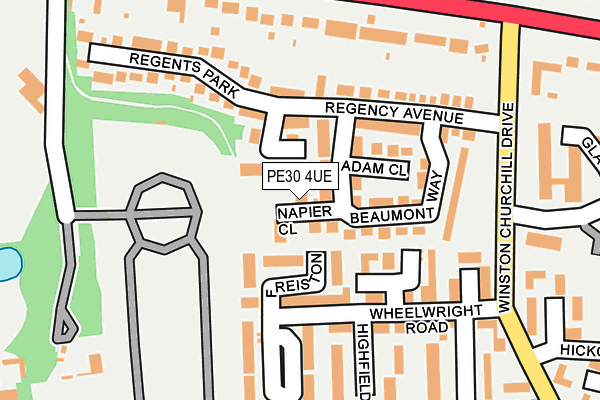 PE30 4UE map - OS OpenMap – Local (Ordnance Survey)