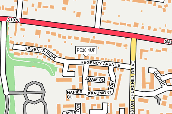 PE30 4UF map - OS OpenMap – Local (Ordnance Survey)