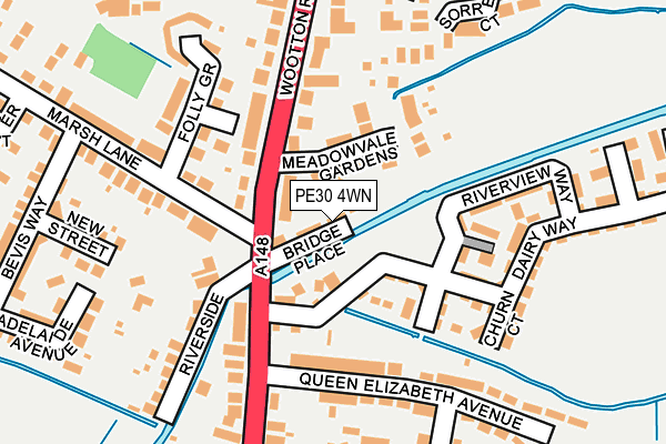PE30 4WN map - OS OpenMap – Local (Ordnance Survey)