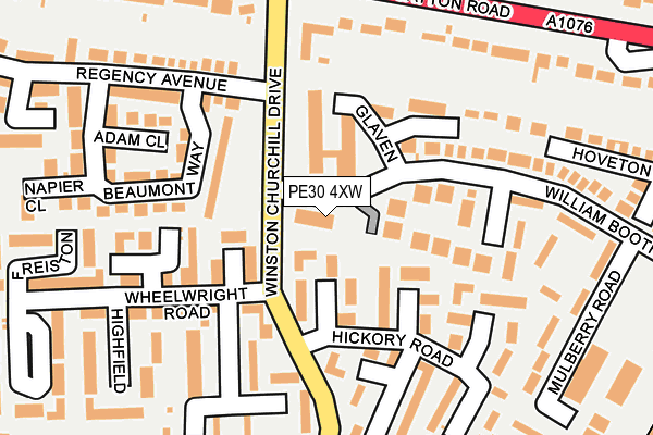 PE30 4XW map - OS OpenMap – Local (Ordnance Survey)