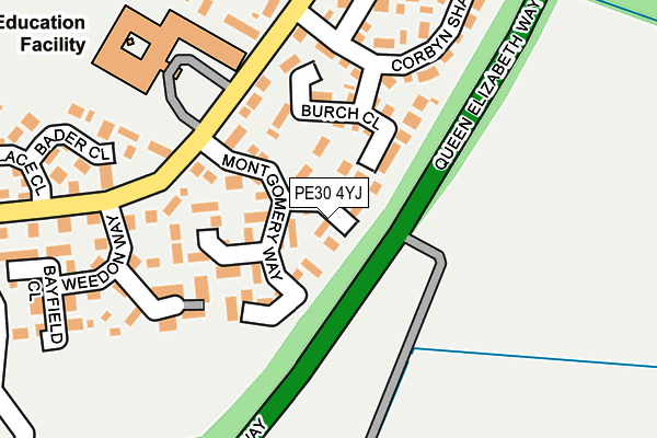 PE30 4YJ map - OS OpenMap – Local (Ordnance Survey)