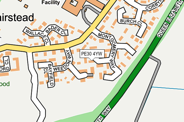PE30 4YW map - OS OpenMap – Local (Ordnance Survey)