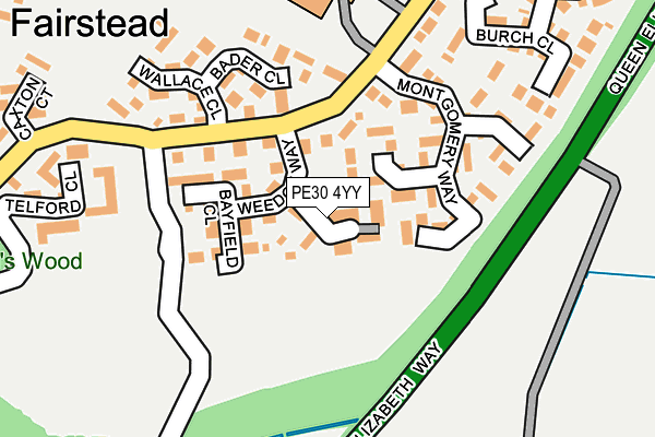 PE30 4YY map - OS OpenMap – Local (Ordnance Survey)