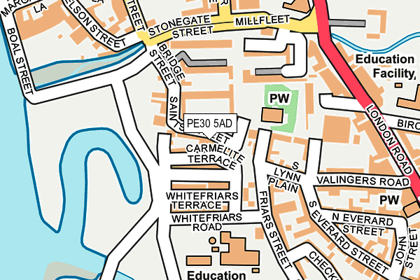 PE30 5AD map - OS OpenMap – Local (Ordnance Survey)