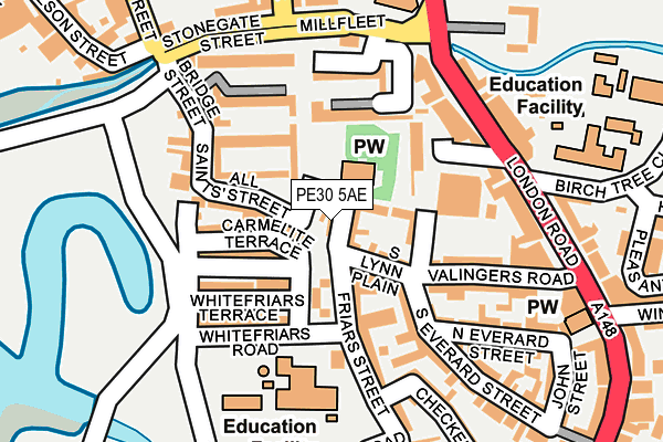 PE30 5AE map - OS OpenMap – Local (Ordnance Survey)