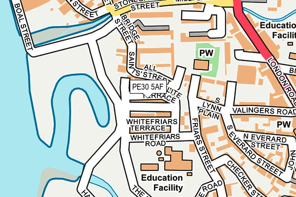 PE30 5AF map - OS OpenMap – Local (Ordnance Survey)