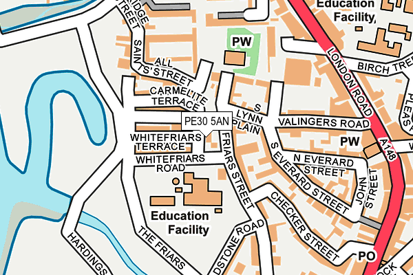 PE30 5AN map - OS OpenMap – Local (Ordnance Survey)