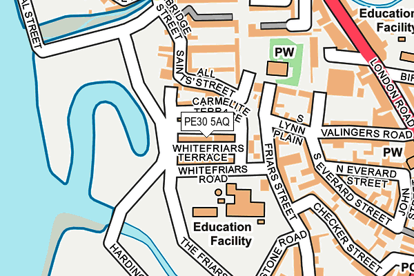 PE30 5AQ map - OS OpenMap – Local (Ordnance Survey)