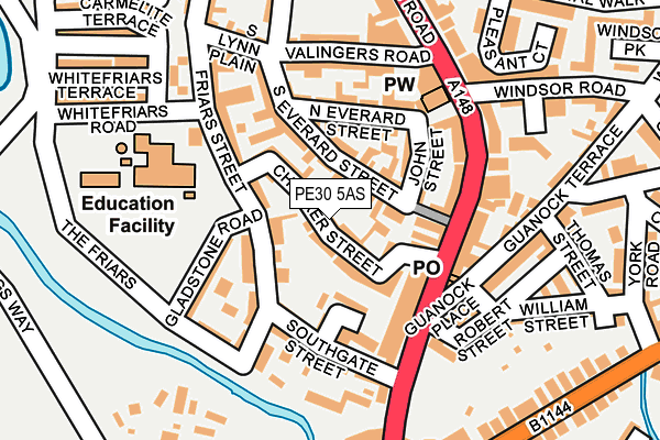 PE30 5AS map - OS OpenMap – Local (Ordnance Survey)