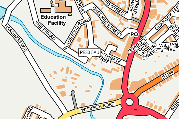 PE30 5AU map - OS OpenMap – Local (Ordnance Survey)