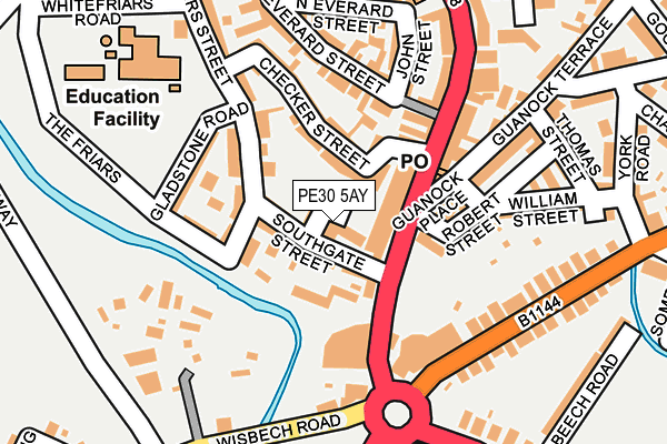 PE30 5AY map - OS OpenMap – Local (Ordnance Survey)
