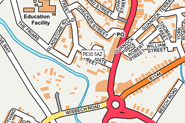 PE30 5AZ map - OS OpenMap – Local (Ordnance Survey)