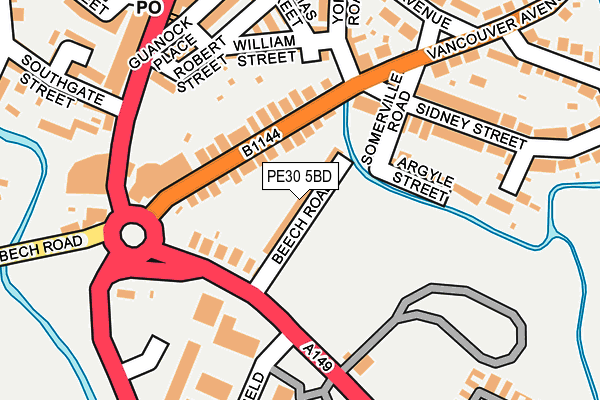 PE30 5BD map - OS OpenMap – Local (Ordnance Survey)