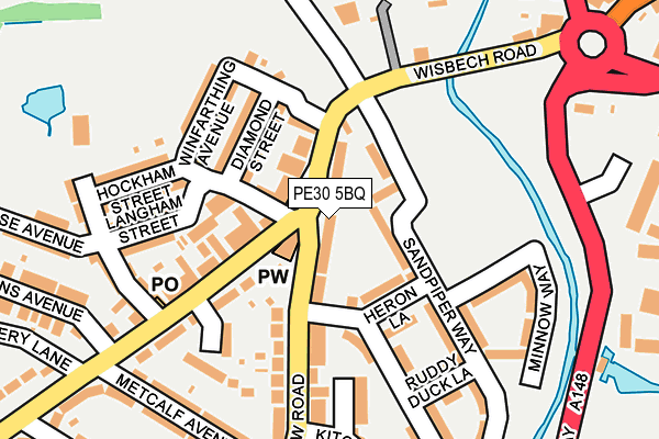 PE30 5BQ map - OS OpenMap – Local (Ordnance Survey)