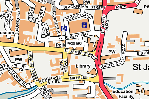 PE30 5BZ map - OS OpenMap – Local (Ordnance Survey)