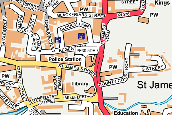 PE30 5DE map - OS OpenMap – Local (Ordnance Survey)