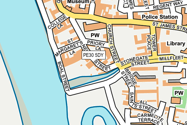 PE30 5DY map - OS OpenMap – Local (Ordnance Survey)