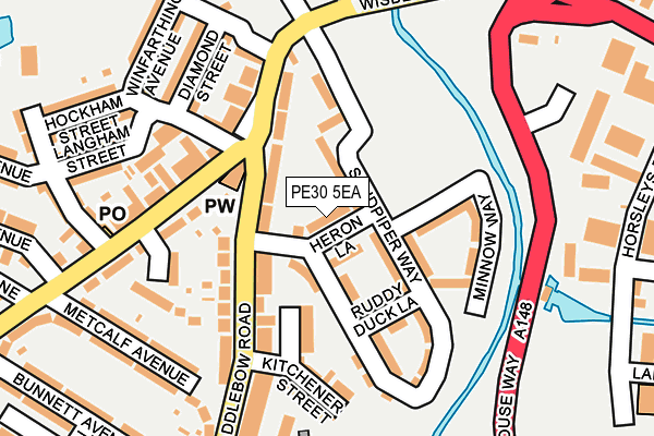 PE30 5EA map - OS OpenMap – Local (Ordnance Survey)