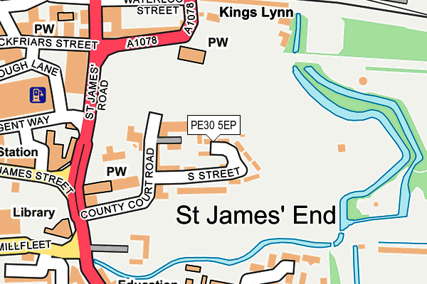 PE30 5EP map - OS OpenMap – Local (Ordnance Survey)