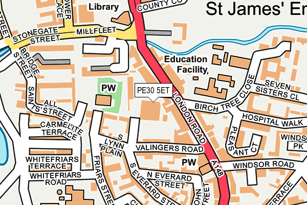 PE30 5ET map - OS OpenMap – Local (Ordnance Survey)