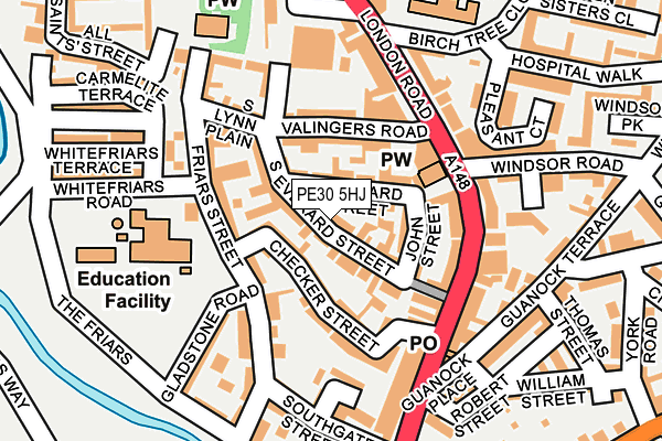 PE30 5HJ map - OS OpenMap – Local (Ordnance Survey)