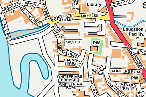 PE30 5JE map - OS OpenMap – Local (Ordnance Survey)
