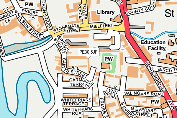 PE30 5JF map - OS OpenMap – Local (Ordnance Survey)