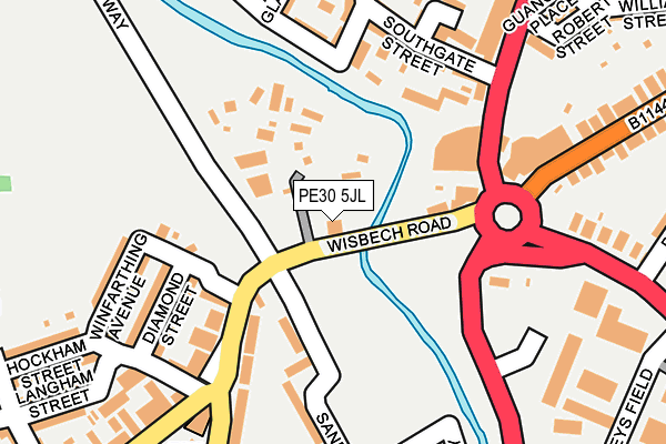 PE30 5JL map - OS OpenMap – Local (Ordnance Survey)