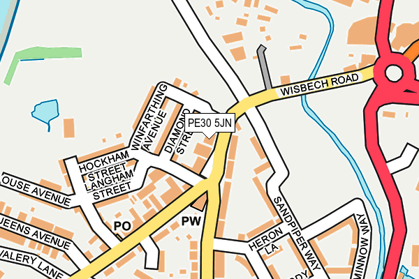 PE30 5JN map - OS OpenMap – Local (Ordnance Survey)