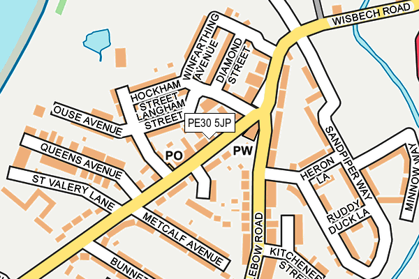 PE30 5JP map - OS OpenMap – Local (Ordnance Survey)