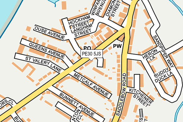 PE30 5JS map - OS OpenMap – Local (Ordnance Survey)