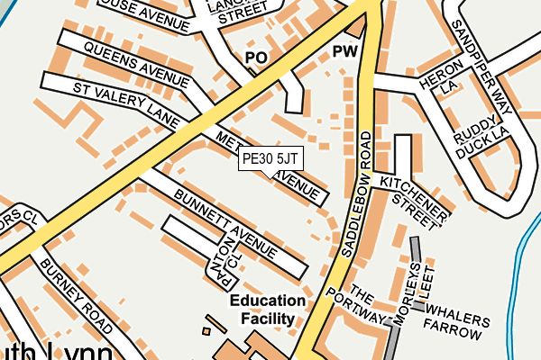 PE30 5JT map - OS OpenMap – Local (Ordnance Survey)