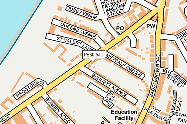 PE30 5JU map - OS OpenMap – Local (Ordnance Survey)