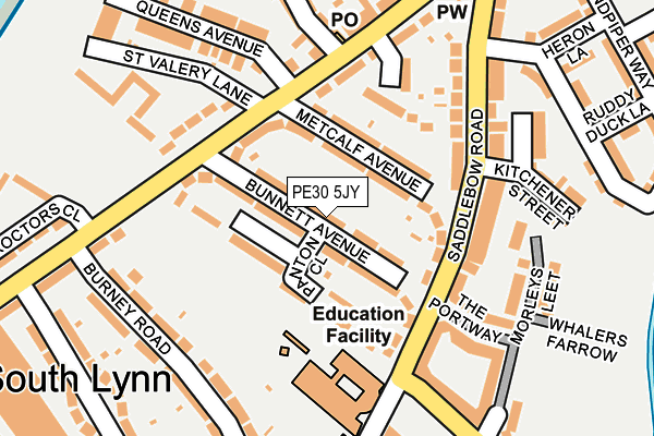 PE30 5JY map - OS OpenMap – Local (Ordnance Survey)