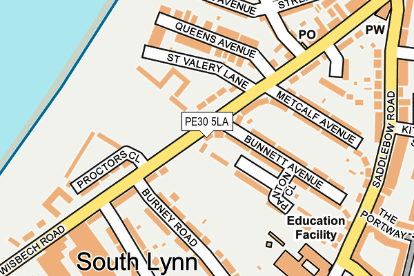 PE30 5LA map - OS OpenMap – Local (Ordnance Survey)
