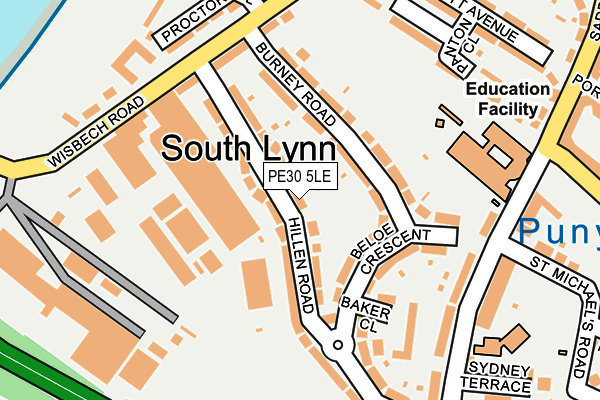 PE30 5LE map - OS OpenMap – Local (Ordnance Survey)