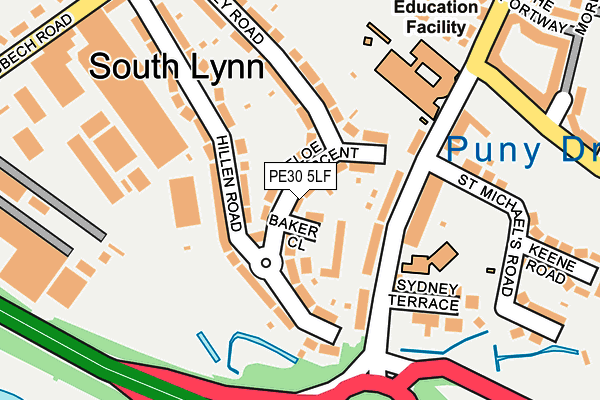 PE30 5LF map - OS OpenMap – Local (Ordnance Survey)